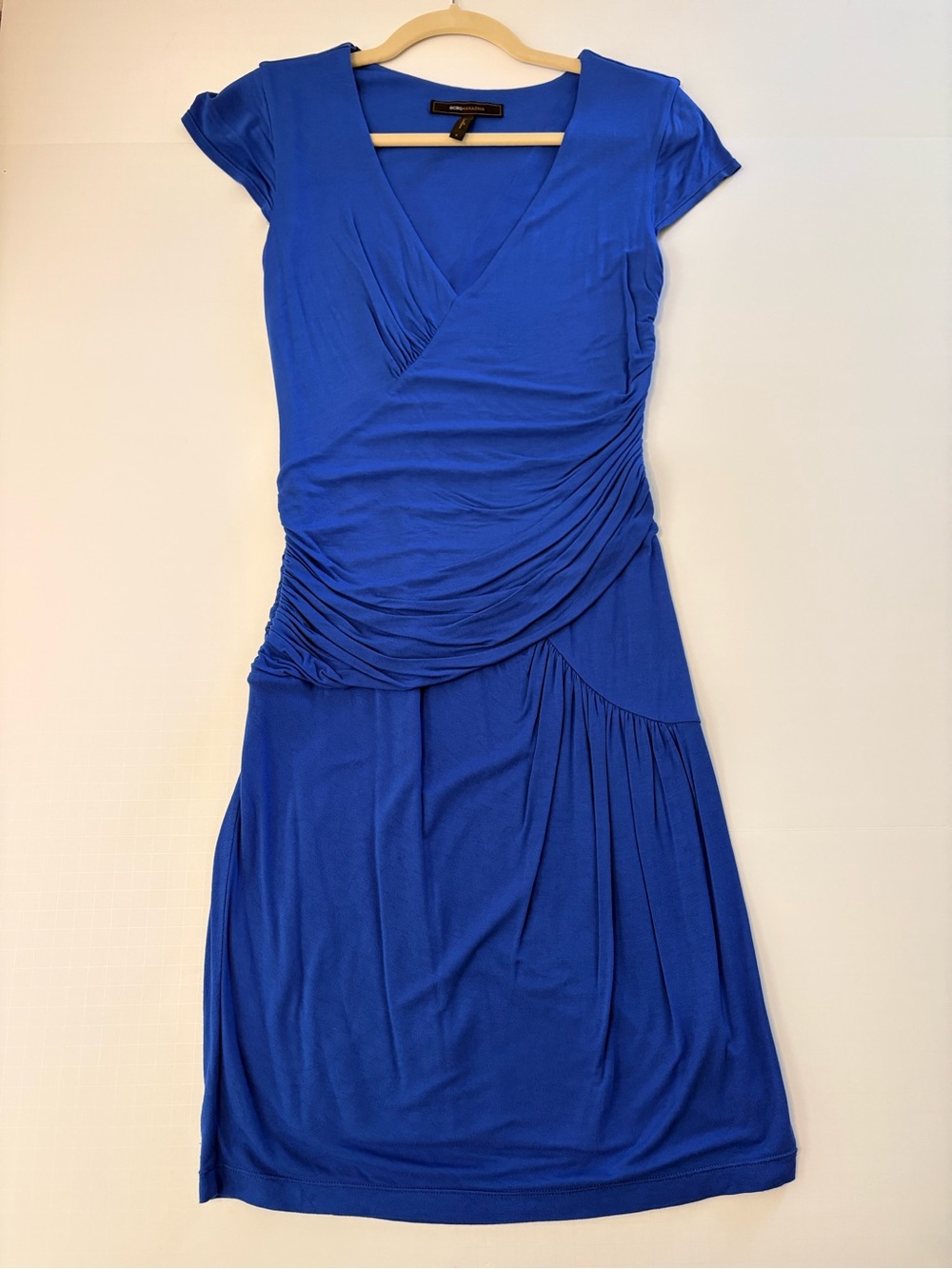 Kacey Montoya’s Closet | BCBGMaxAzria Royal Blue Ruched Midi Dress